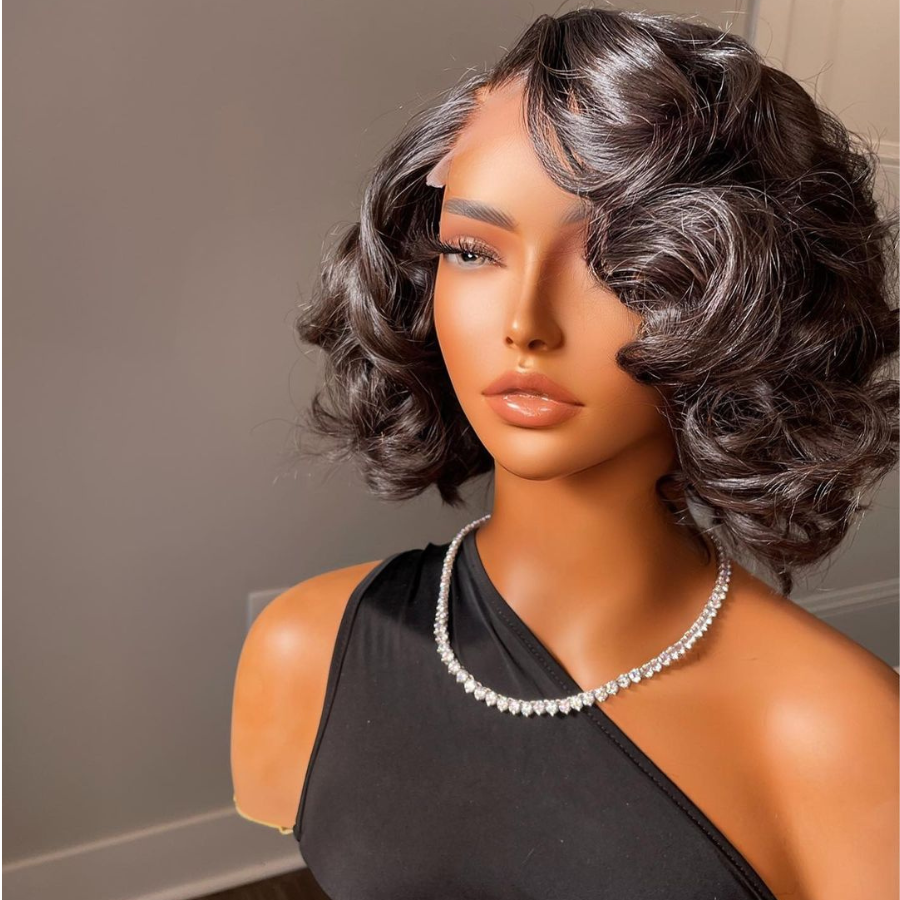 Frontal Lace Short Body Wavy Bob Wig