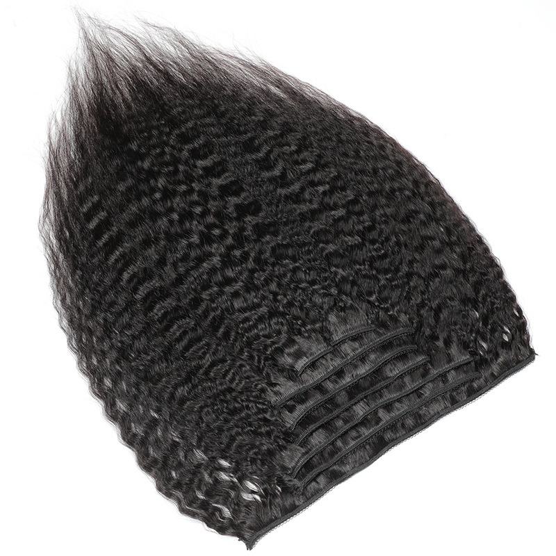 Raw Kinky Straight Yaki Clip-in Hair Extensions (Set of 8)