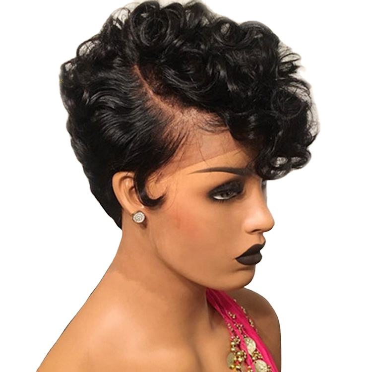 Short Pixie Curly Frontal Lace Bob Wig